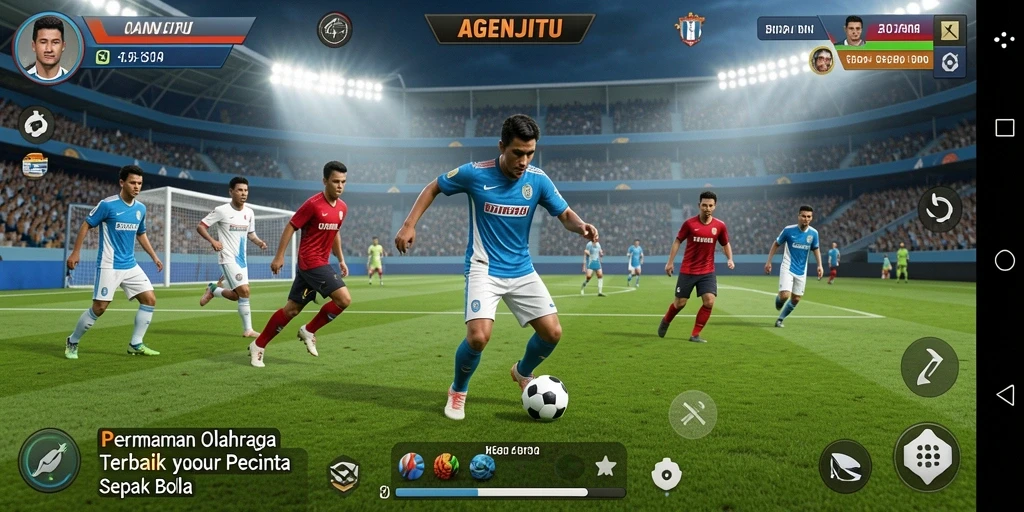 Tampilan AGENJITU saat pertandingan sepak bola yang seru.