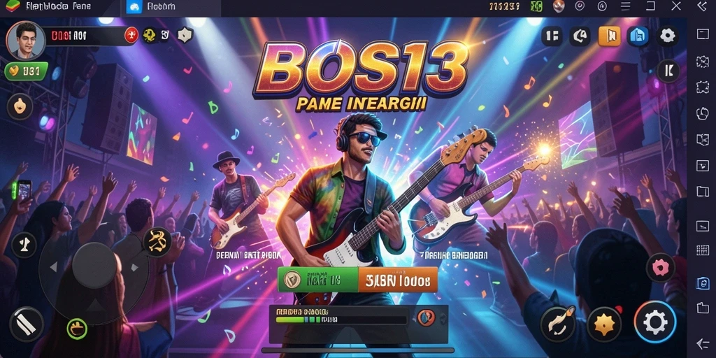 Menampilkan gameplay BOS13 yang penuh warna dan interaktif.