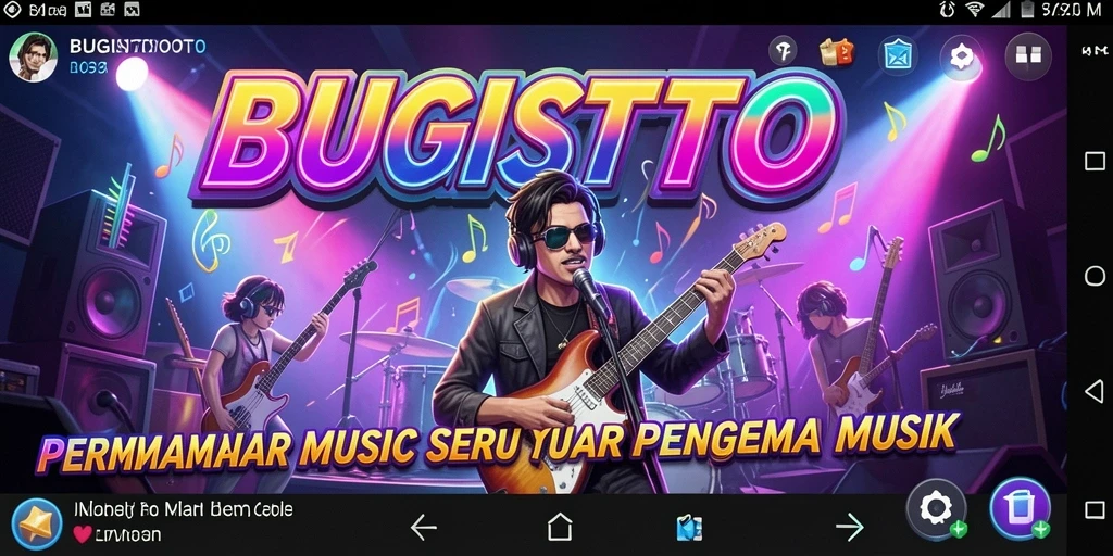 Screenshot gameplay <strong>BUGISTOTO</strong> yang menampilkan keseruan bermain musik.