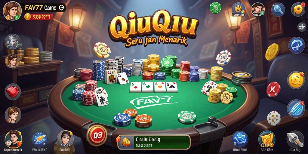 Screenshot gameplay FAV77 yang menampilkan aksi seru QiuQiu.