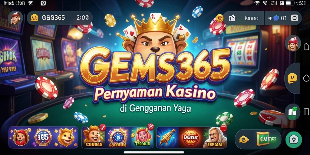 Tangkapan layar gameplay <strong>GEMS365</strong> menampilkan pengalaman kasino yang mengasyikkan.