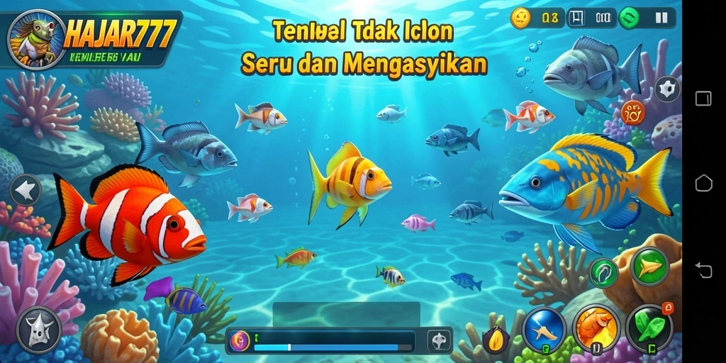 Tampilan screenshot gameplay Tembak Ikan HAJAR777 yang seru.