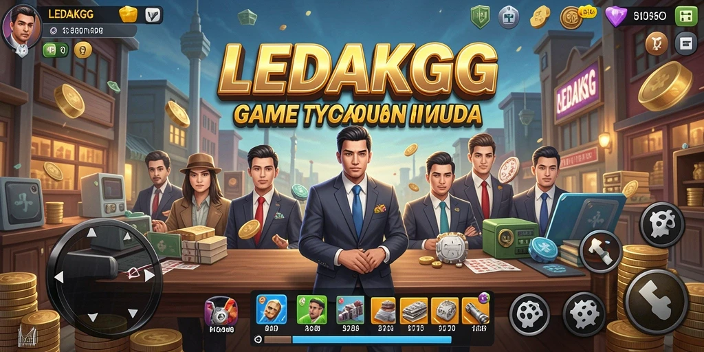 Tampilan gameplay <strong>LEDAKGG</strong> yang menarik dengan elemen Tycoon yang mendebarkan.