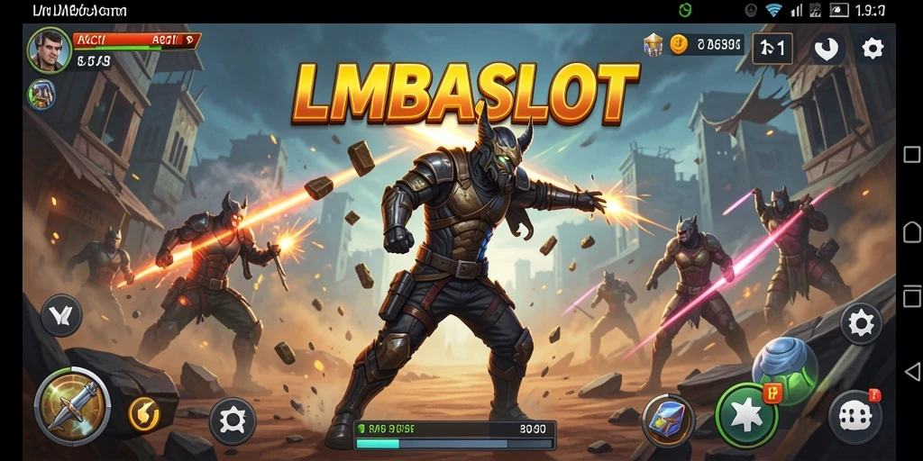 Screenshot menunjukkan gameplay aksi yang mendebarkan dari LMBASLOT.