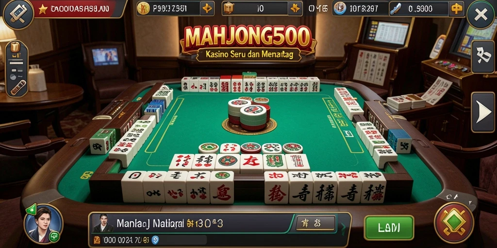 Tampilan menarik dari gameplay <strong>MAHJONG500</strong> yang memikat pemain kasino.