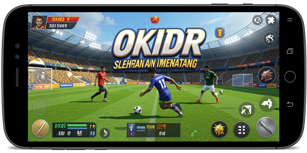 Tampilan screenshot OKIDR menampilkan aksi seru dalam permainan olahraga.