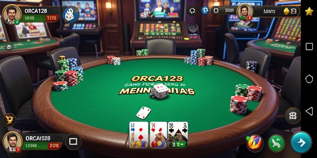 Tampilan menarik dari gameplay Poker di ORCA128.