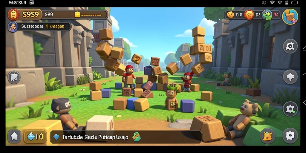 Tampilan gameplay S9S9 dengan berbagai teka-teki menarik.