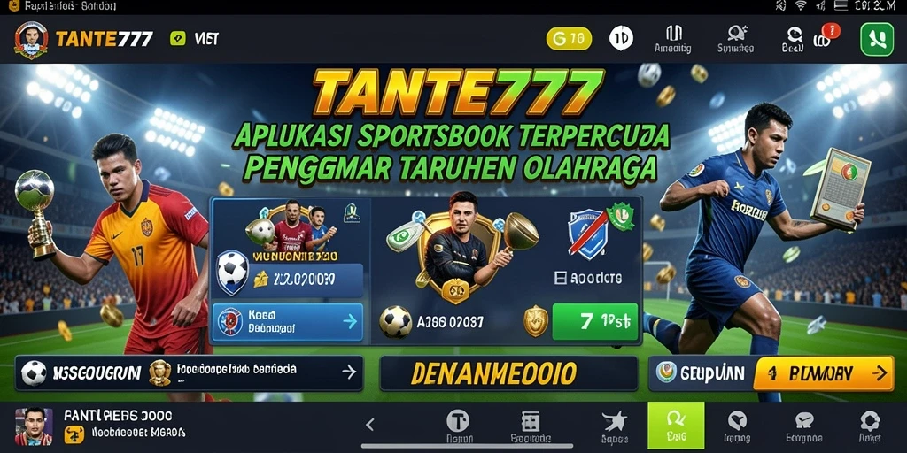 Tampilan utama TANTE777 menunjukkan berbagai pilihan taruhan olahraga.